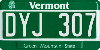 VT license plate DYJ307