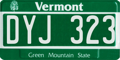 VT license plate DYJ323