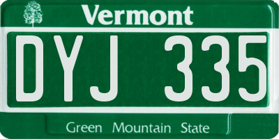 VT license plate DYJ335