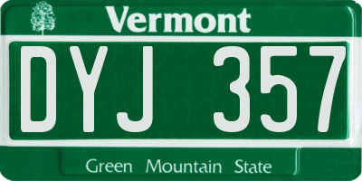 VT license plate DYJ357