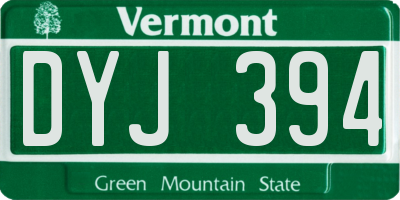 VT license plate DYJ394