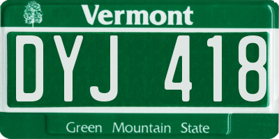 VT license plate DYJ418