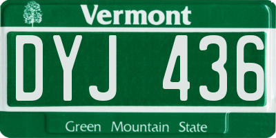 VT license plate DYJ436