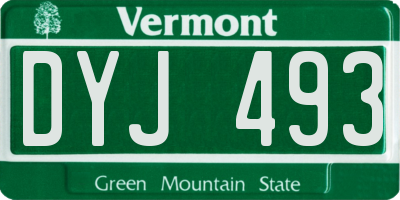 VT license plate DYJ493