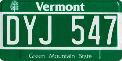 VT license plate DYJ547