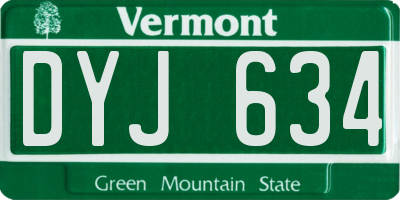 VT license plate DYJ634