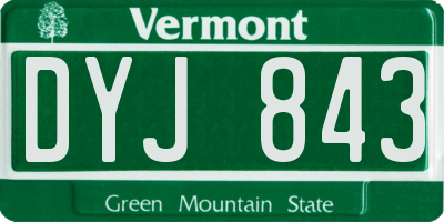 VT license plate DYJ843