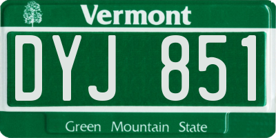 VT license plate DYJ851