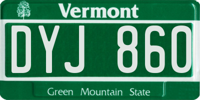 VT license plate DYJ860