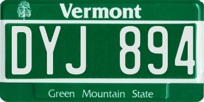 VT license plate DYJ894