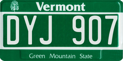 VT license plate DYJ907