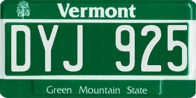 VT license plate DYJ925