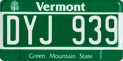 VT license plate DYJ939