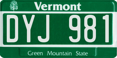 VT license plate DYJ981