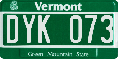 VT license plate DYK073