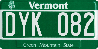 VT license plate DYK082