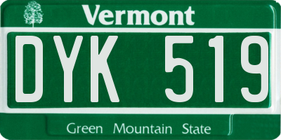 VT license plate DYK519