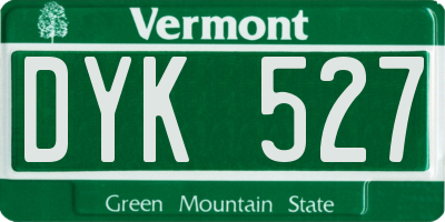 VT license plate DYK527
