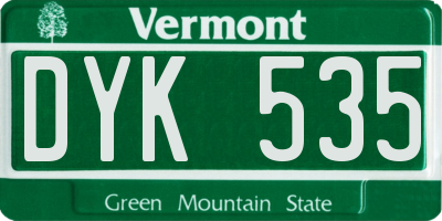 VT license plate DYK535