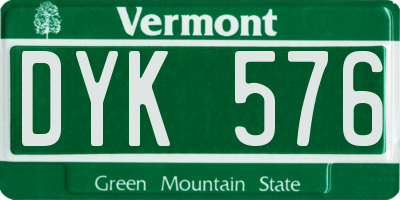 VT license plate DYK576