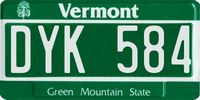 VT license plate DYK584