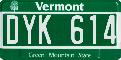 VT license plate DYK614