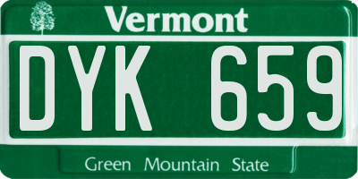 VT license plate DYK659