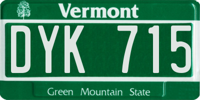 VT license plate DYK715