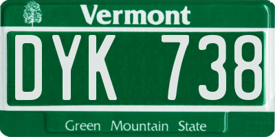 VT license plate DYK738