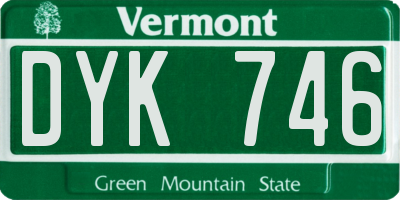 VT license plate DYK746