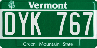 VT license plate DYK767