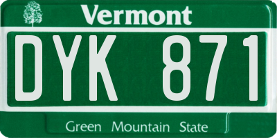 VT license plate DYK871