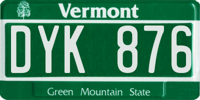 VT license plate DYK876