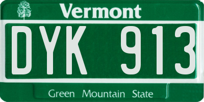 VT license plate DYK913