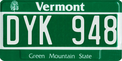 VT license plate DYK948