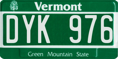 VT license plate DYK976