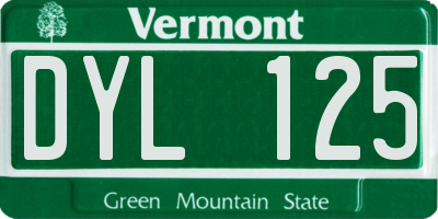 VT license plate DYL125