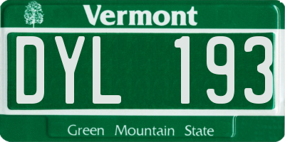 VT license plate DYL193