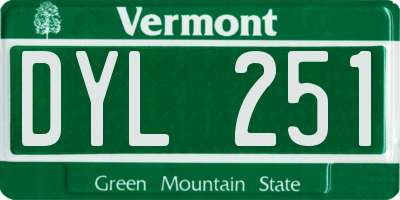 VT license plate DYL251