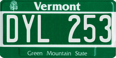 VT license plate DYL253