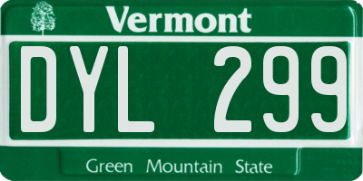 VT license plate DYL299