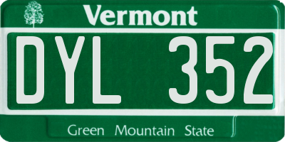 VT license plate DYL352