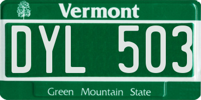 VT license plate DYL503