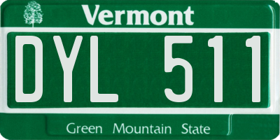 VT license plate DYL511