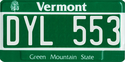 VT license plate DYL553