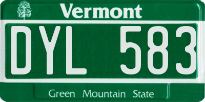 VT license plate DYL583