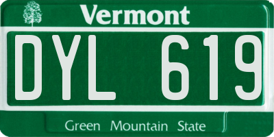 VT license plate DYL619