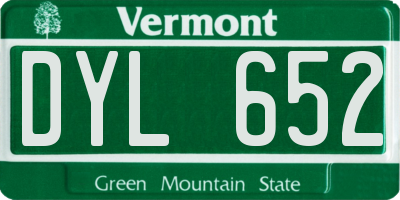 VT license plate DYL652