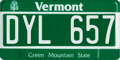 VT license plate DYL657