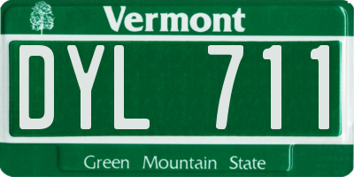 VT license plate DYL711